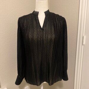 CHICO'S Pleated Black Blouse